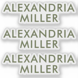 Personalisierte Olive Green Monogram Laptop-Aufkle Aufkleber