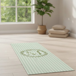 Personalisierte Olivenkranz-Monogramm Yogamatte