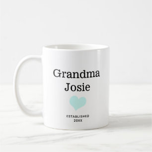 Personalisierte Oma, Blaues Herz Neue Baby-Foto Kaffeetasse
