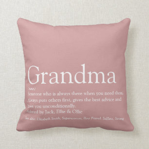 Personalisierte Oma Definition Dusty Rose Rosa Kissen