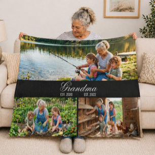 Personalisierte Oma-Fotocollage-Decke Fleecedecke