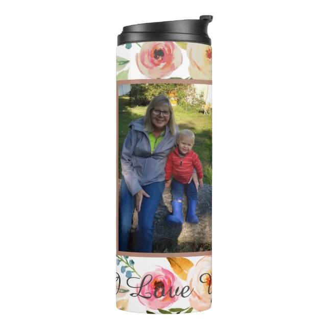 personalisierte Oma-Fotos Thermosbecher (Nach links gedreht)