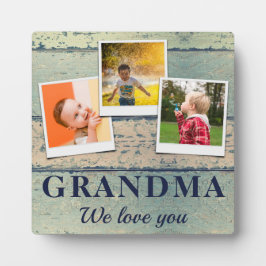 Personalisierte Oma Kinder Kinder 3 FotoCollage Fotoplatte