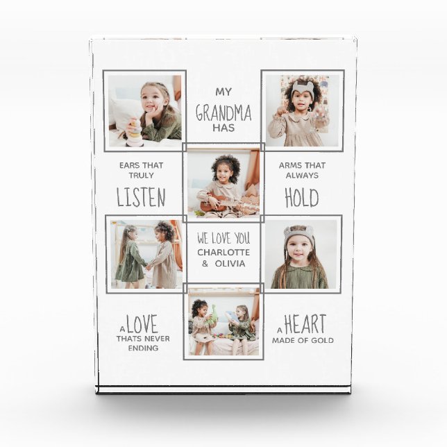 Personalisierte Oma Picture Collage Großmutter Fotoblock (Vorderseite)