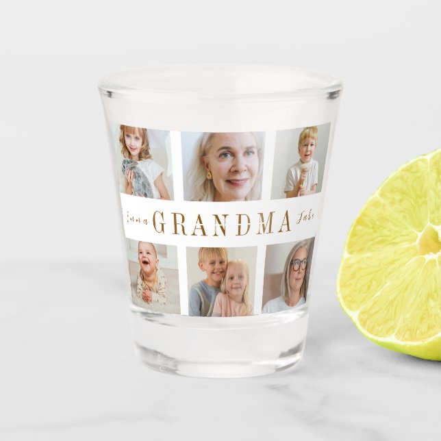 Personalisierte Oma Shot Glass Fotos Schnapsglas (Vorderseite)