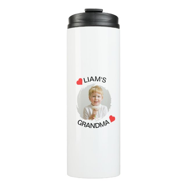 Personalisierte Oma Tumbler - Gewohntes Kindergesi Thermosbecher (Vorderseite)