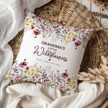 Personalisierte Omas kleine Wildblumen Blumenkisse