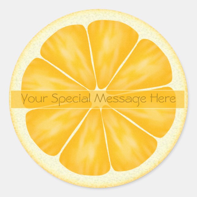 Personalisierte Orange-Aufkleber Runder Aufkleber (Vorderseite)