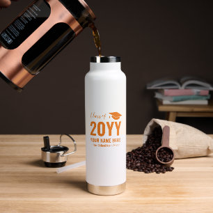 Personalisierte Orange Geschenke zur Abschlussfeie Trinkflasche