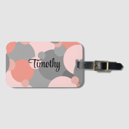 Personalisierte orange-graue Moleküle Gepäckmarke Gepäckanhänger