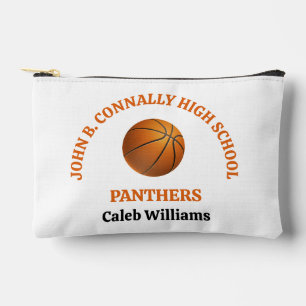 Personalisierte Orange High School Basketballspiel Zubehörtasche