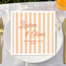 Personalisierte orange Hochzeit gestreift