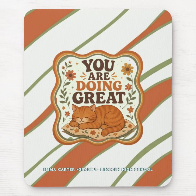 Personalisierte orange Katze  Mousepad (Vorne)