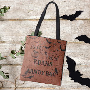 Personalisierte Orange Kinder-Trick-or-Treat-Süßig Tasche