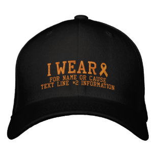 Personalisierte Orange Ribbon Awareness Stickerei Bestickte Kappe