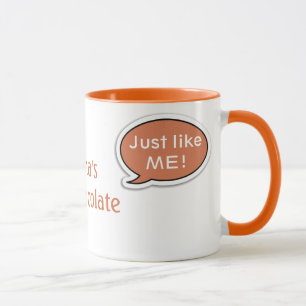 Personalisierte orange Sprache-Blasen-heiße Tasse
