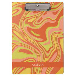 Personalisierte Orangefarbene Aquarellwand Klemmbrett
