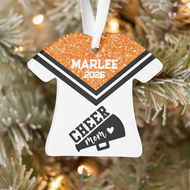 Personalisierte Orangen- und Schwarzkäfer-Mama Ornament (Baum)