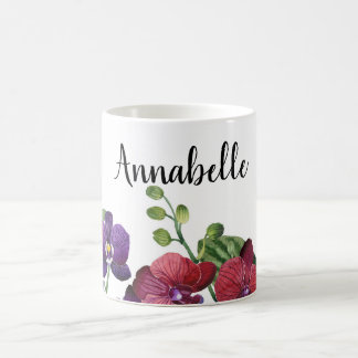 Personalisierte Orchideen-Tasse Kaffeetasse