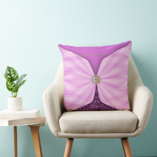Personalisierte Orchideenrosa Textil-Illusion Kissen