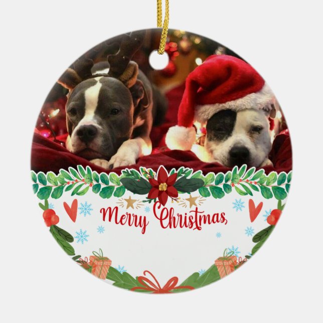 Personalisierte Ornamente Hund Weihnachten Custom  (Vorne)