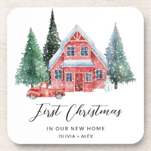 Personalisierte Ornamente zu Weihnachten Neue Zuha Getränkeuntersetzer