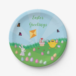 Personalisierte Ostereier Hundeschlitten Bunny Chi Pappteller