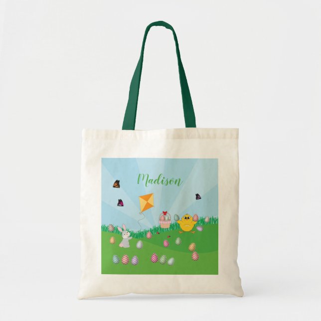 Personalisierte Ostereier Hundeschlitten Bunny Chi Tragetasche (Vorne)