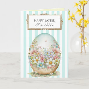 Personalisierte Ostereierkarte gestreift Karte