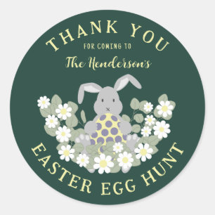 Personalisierte Ostereiersuche Hase Danke Runder Aufkleber