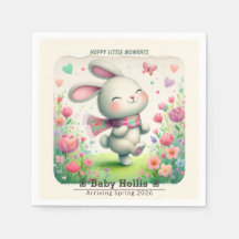 Personalisierte Osterhasen-Baby-Party-Papier-Servi