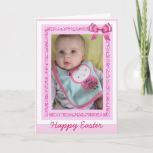 Personalisierte Osterkarte, Baby-Foto Niedlich ros Feiertagskarte