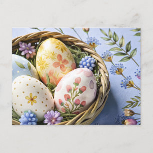 Personalisierte Osterkarte mit bemalten Eiern Feiertagspostkarte
