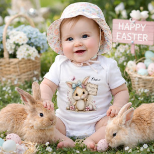 Personalisierte Osterküken-Illustration Baby Strampler