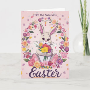Personalisierte Osternkarte mit Hasenstrauß Feiertagskarte