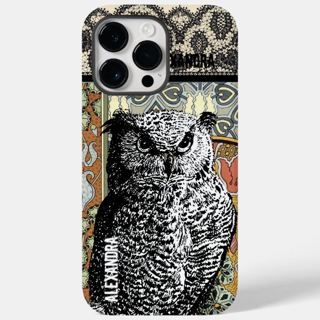 Personalisierte Owl, blumenwärme Erdsonde Case-Mate iPhone Hülle (Rückseite)