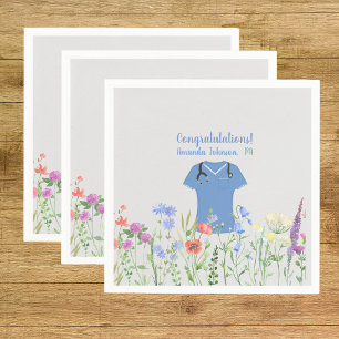 Personalisierte PA Arzt Assistenzärztin Blue Scrub Serviette