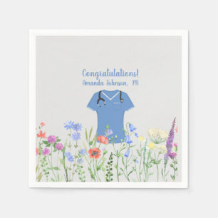 Personalisierte PA Arzt Assistenzärztin Blue Scrub Serviette