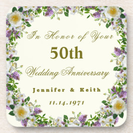 Personalisierte Paare 50. Hochzeitstag Getränkeuntersetzer