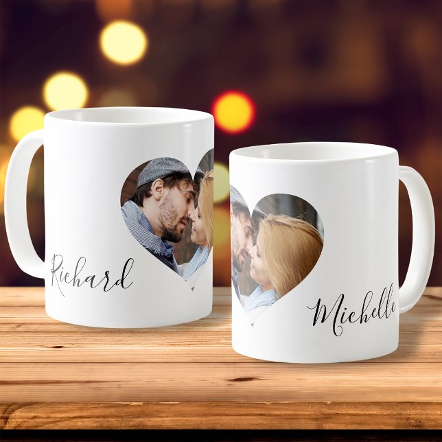 Personalisierte Paare Foto Name Valentinstag Kaffeetasse (Von Creator hochgeladen)