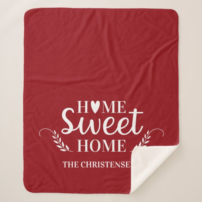 Personalisierte Paare Hochzeit Sherpadecke (Vorderseite)