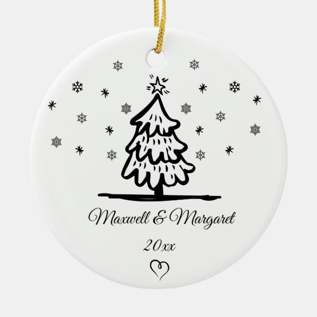 Personalisierte Paare nennen Weihnachten für Freun Keramik Ornament (Vorne)