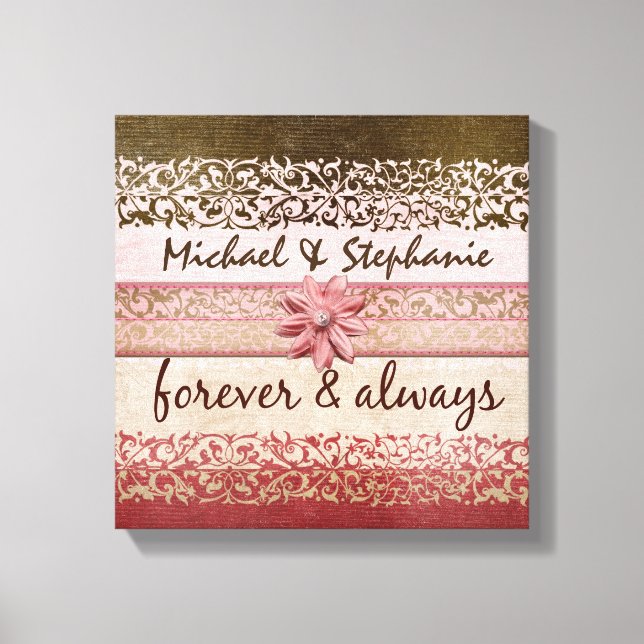 Personalisierte Paare oder Hochzeiten mit Liebe Zi Leinwanddruck (Vorderseite)