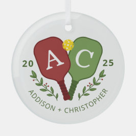 Personalisierte Paare Pickleball Weihnachtsschmuck