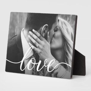 Personalisierte Paarfoto-Handschrift Liebe Fotoplatte