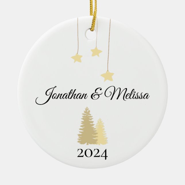 Personalisierte Paarverzierung, Paare Weihnachten Keramik Ornament (Vorne)