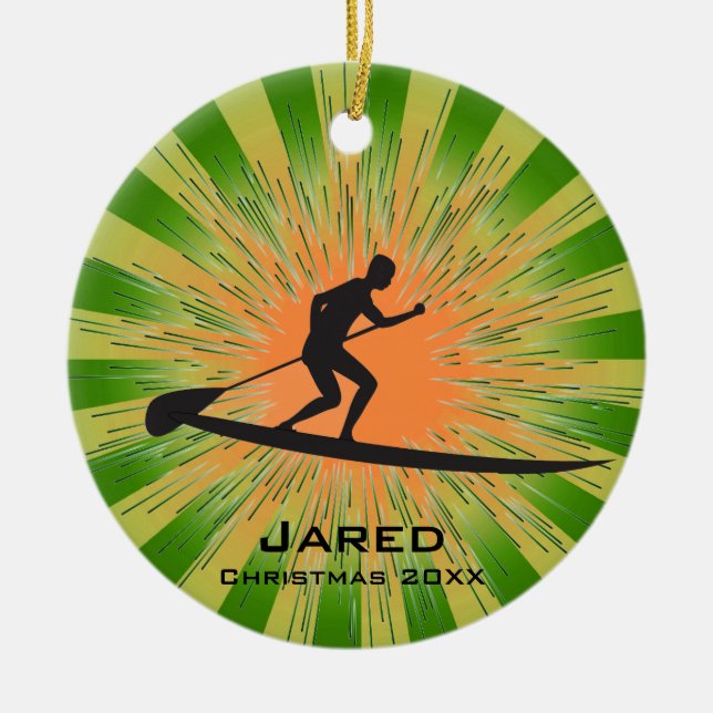 Personalisierte Paddleboarding Ornament (Vorne)