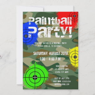 Personalisierte Painball-Party Einladungen