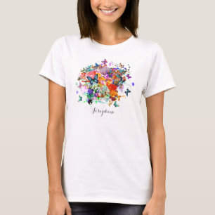 Personalisierte Paint splash Butterfliegen Pop Art T-Shirt