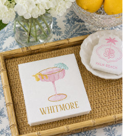 Personalisierte Palm Beach Cocktail-Kelch Serviett Serviette